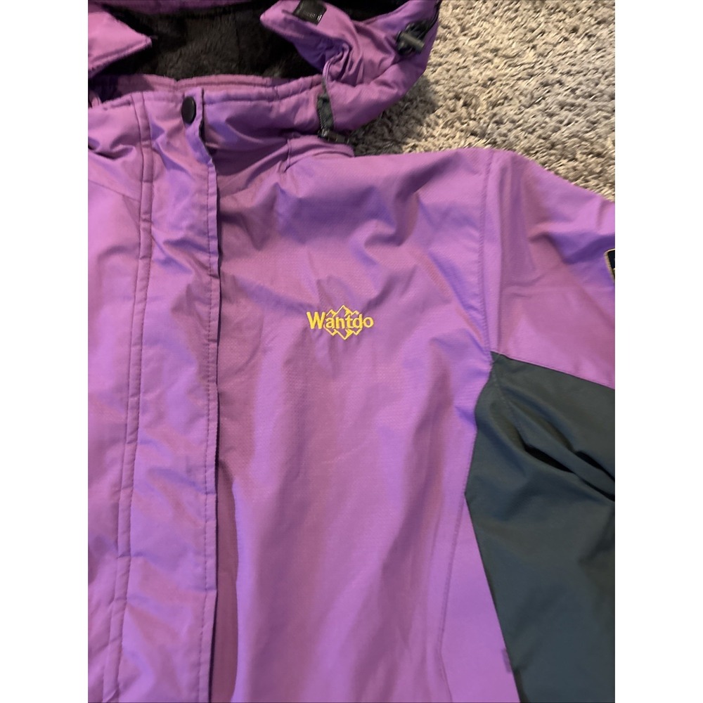 Wantdo Size Large Purple Womens Jacket‎ Ski Snow Skirt Hooded Purple Black Nice - Picture 6 of 12